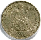 🗽🇺🇸❤️🤍💙PCGS MS64 1890 SEATED LIBERTY DIME