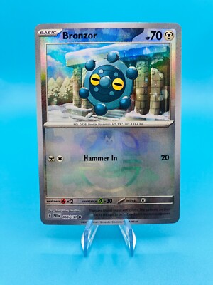 Pokémon Bronzor 066/131 Meisterball Holo Rare Prismatic Evolutions NM