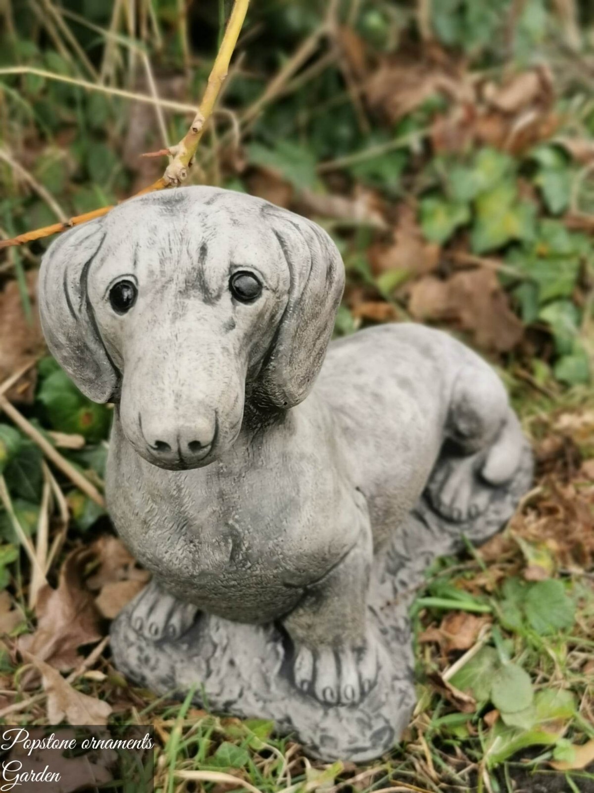 Sausage Dog Statue Highly Detailed Stone Garden Ornament Decor eBay
