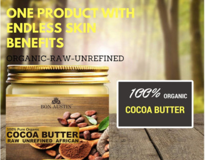 Bon Austin 100% Bio Kakaobutter - RAW, UNRAFFINED & AFRICAN-Moisturiz 200gm