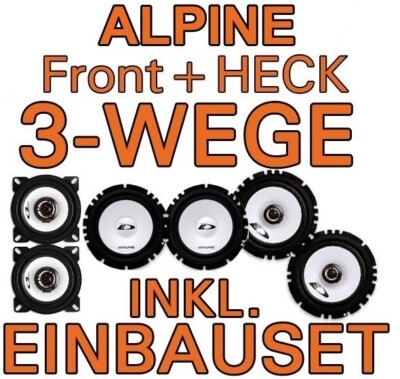 VW Golf 3 III  3-WEGE   ALPINE   LAUTSPRECHER SYSTEM VORNE+HINTEN EINBAUSET TÜR