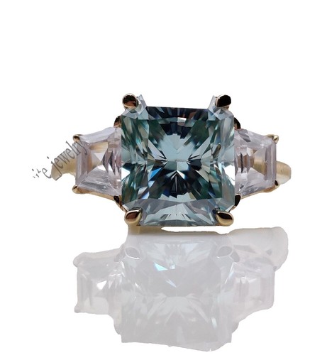 Bague Fantaisie Femme Acier Argenté - Pierre Verte 10mm - Taille 56 - Strass