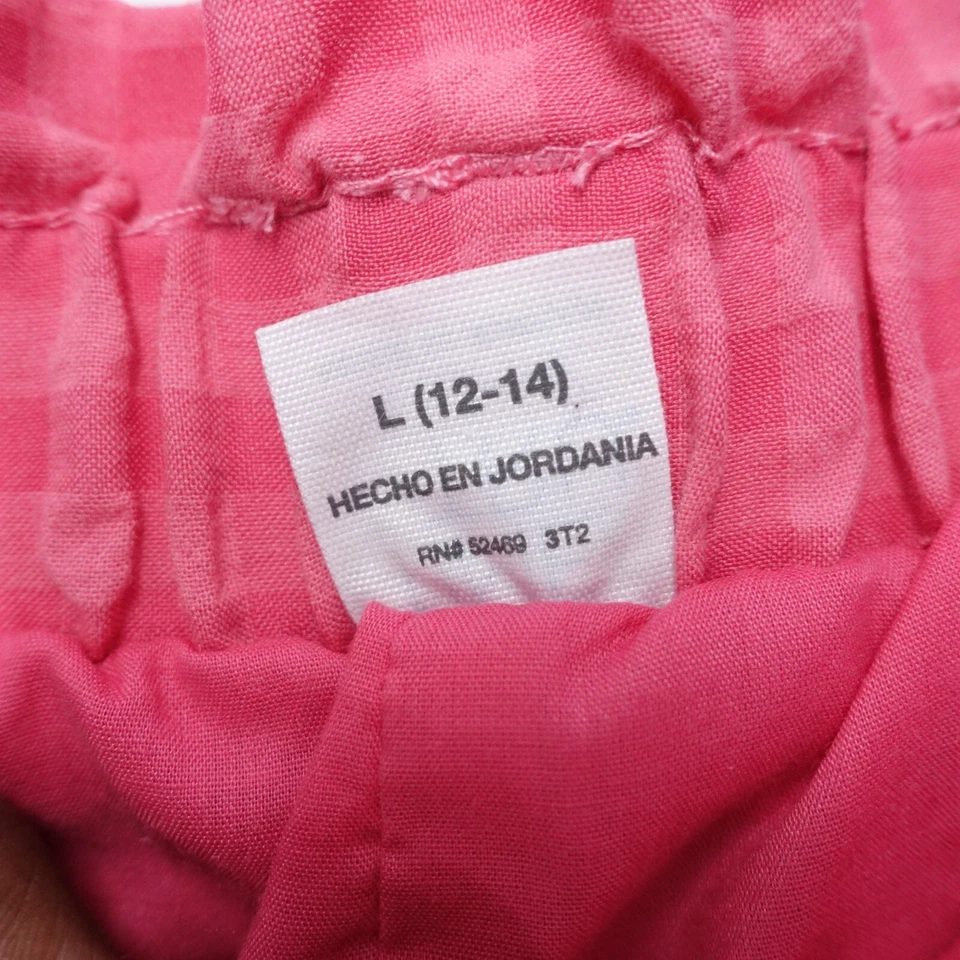 Time and Tru Shorts Women's Large (12-14) Pink Check Belted Waist Embroidered - Image 3 of 4