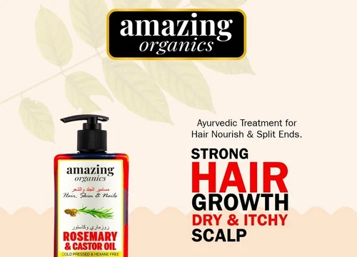 Amazing Organics Rosemary & Castor Oil for Hair Growth Big Sze 250ml - Free Post