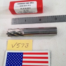 1 NEW HTC 1/2" DIAMETER CARBIDE END MILL. 790-6500. 6 FL SQ. 1" LOC V573