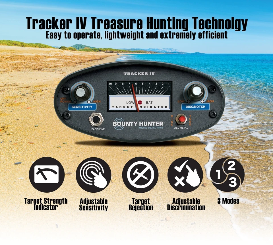 Bounty Hunter Tracker IV Metal Detector with Bonus PinPointer - Image 4 of 4