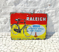 Vintage Raleigh Bicycle Publicité Émail Signe Board Nottingham Angleterre EB407