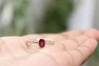 Natural Ruby Ring 925 Silver Ring Oval Ring Birthstone Ring Engagement Ring