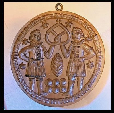 New Springerle Cookie Mold Strasburg Bread Bakers Guild Symbol Pretzel Oktober