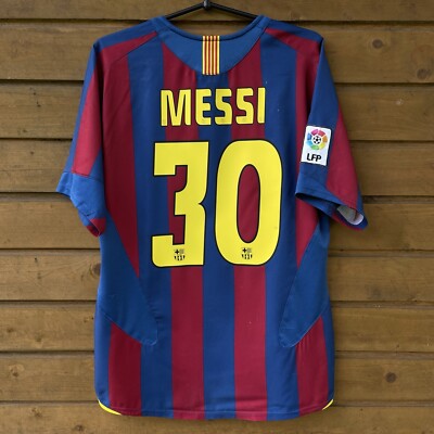 Messi #30 Barcelona 2005 2006 Home Football Shirt Soccer Jersey