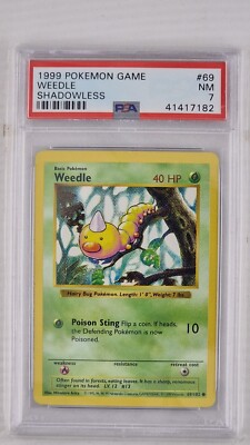 Weedle Shadowless - PSA 7 - 1999 Pokemon - Base set