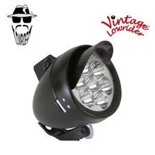 F&R ORIGINAL LOWRIDER Bicycle Bike Bullet Light W/Visor 7 LED Bulbs Black