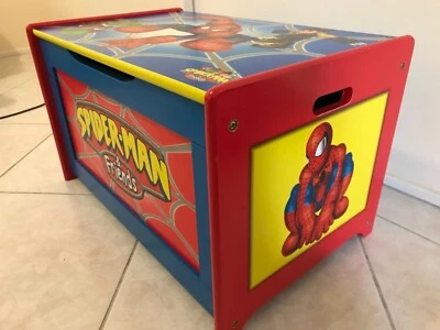 spider man wooden toy box