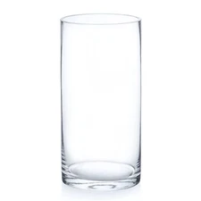 Enova Floral Clear Glass Cylinder Vase 4 x 8 Inches, Clear Flower Vases, Pill...