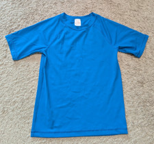 Hanna Andersson Rash Guard Sz 140 Boys 10 Short Sleeve Blue Beach Swim Pool SPF