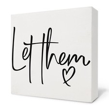 Let Them Wooden Sign - Mental Health Quotes Wood Box Signs 5x5 Inches, Let Th...