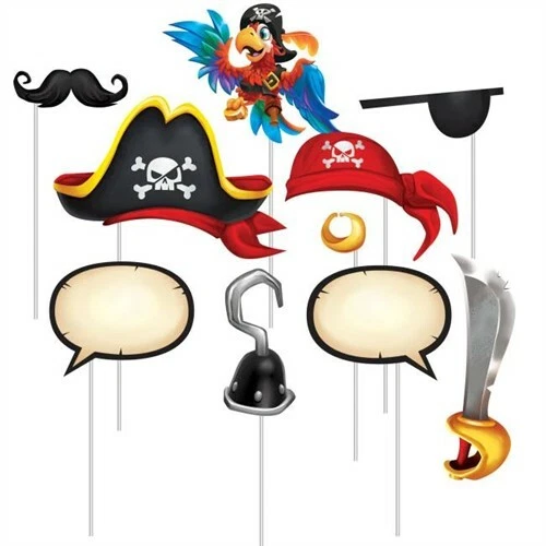 Pirate Treasure Photo Booth Props 10 Pack Paper Boy Kids Birthday