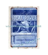 1916 Ideal Power Chicago Pneumatic Tool Co metal tin sign wall art online