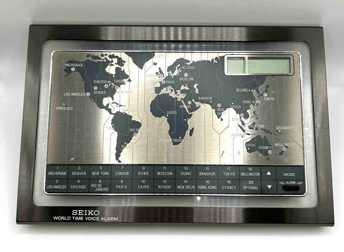 セイコーworld time voice alarm SEIKO World Time Voice Alarm Touch Sensor Digital Desk Clock