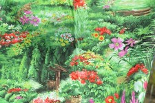 2.5 yards lush flower garden fabric Cotton