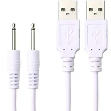 2x USB DC Charging Cable 2.5mm Fast Charging Cord Replacement for Massager Toys