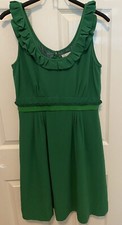 Anthropologie Leifsdottir Women Dress Empire Waist Green SZ 10 Sleeveless Lined
