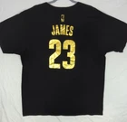 Adidas Labron James Cavaliers NBA Black Gold Graphic T Shirt Cotton XL New