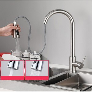 New Year Clearance 304 Kitchen Sink Faucet Pull Out Swivel Spout