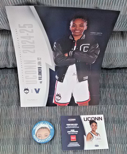 UCONN HUSKIES - PAIGE BUECKERS PIN/AUBREY GRIFFIN ROSTER CARD - 1-22-25 + BONUS
