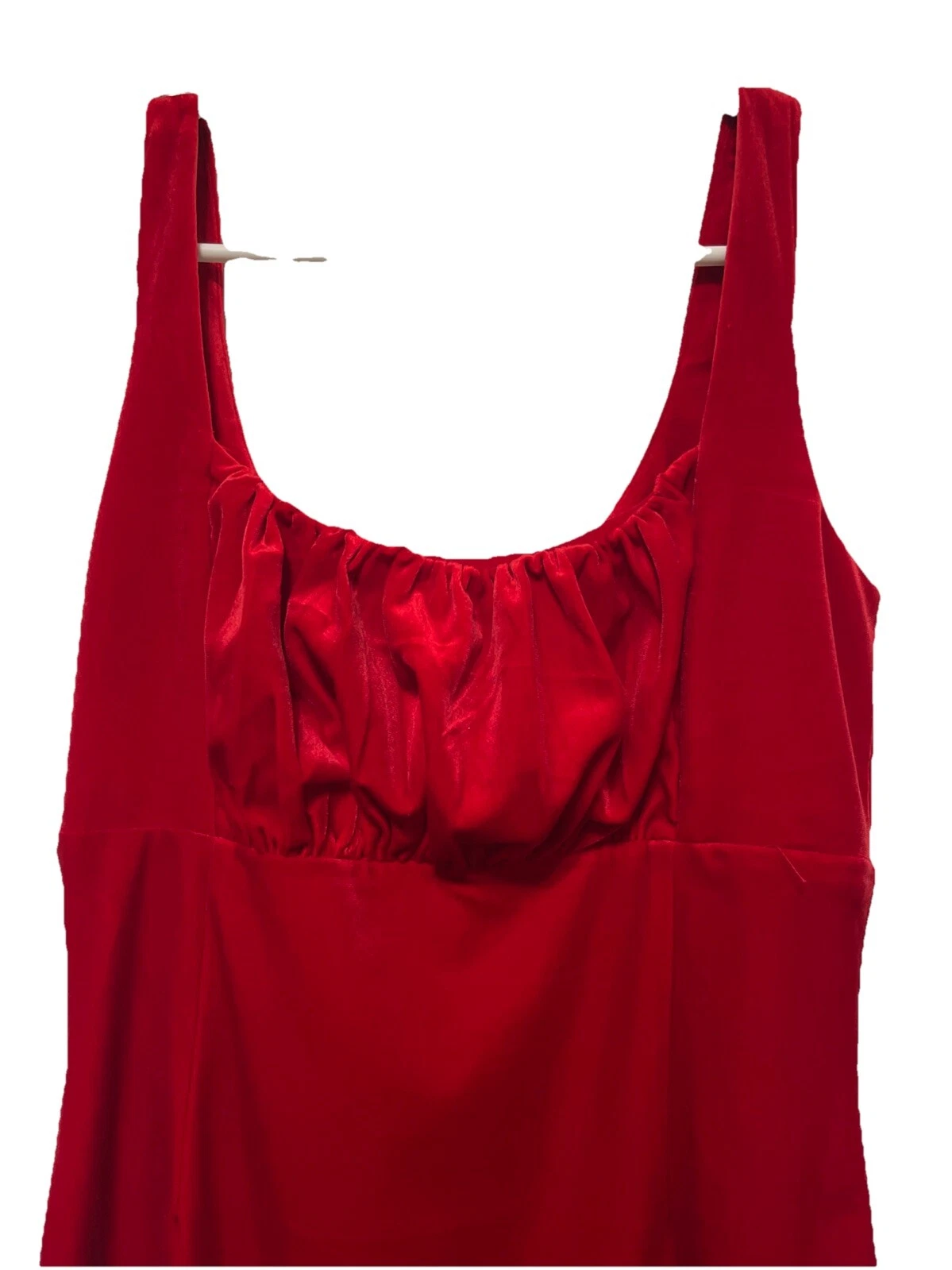 O. Vianca Mini Abito Donna Velluto Rosso Quadrato davanti Abito San Valentino Tg S