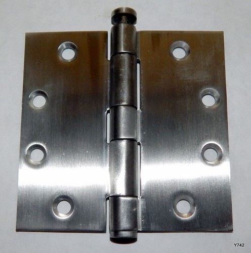 2 PCS Brushed Nickel 4-1/2" OAL Commercial Door Hinges - Picture 2 of 6