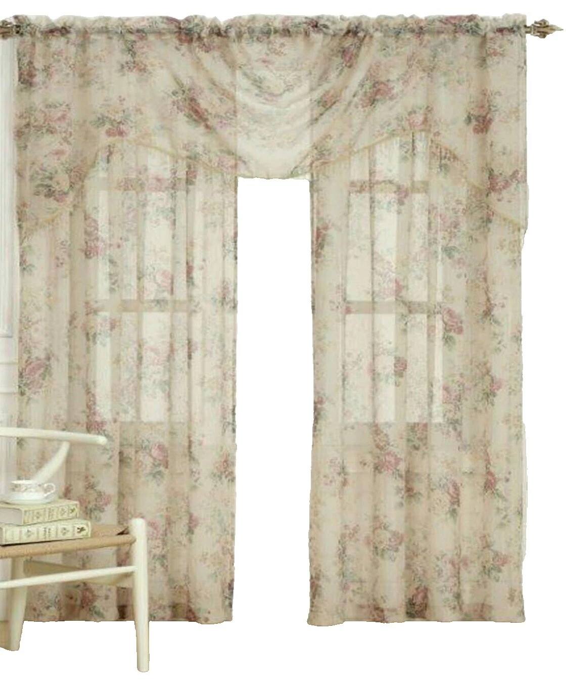 Ventana Floral Poliéster Laura Ashley Cortinas