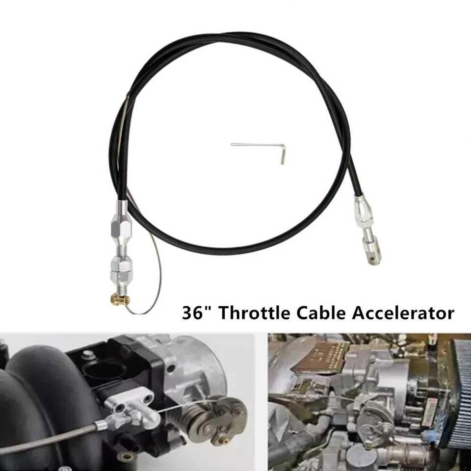 36inch Black Adjustable Car Modified Throttle Cable Accelerator Cable Universal Foto 2 de 4