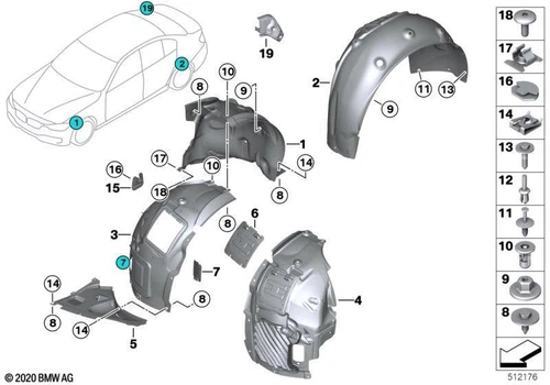 BMW Genuine Rear Left NS Wheel Housing Cover Fits F32 F32 LCI F33 51717260747 - Picture 1 of 5
