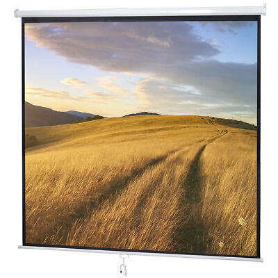 Manual Pull Down Projector Projection Screen 119'' Home Theater Movie 84''x84'' 