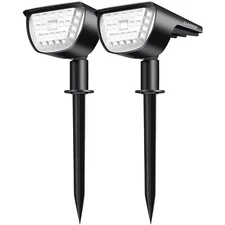 Claoner Solar Spot Lights Outdoor, 3 Lighting Modes IP65 Waterproof Solar Lig...