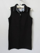 Talbots black sleeveless empire waist cotton knit polo dress *Sz PM*