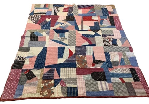Vintage Crazy Quilt Feed Sack Material 64 X 84 Kentucky Made! - Picture 3 of 23