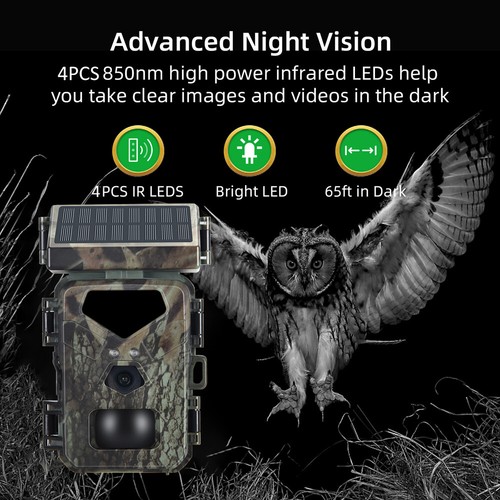 Outdoor Waterproof Hunting Trail Camera Solar Panel Power Wildlife Monitoring - Picture 6 of 10