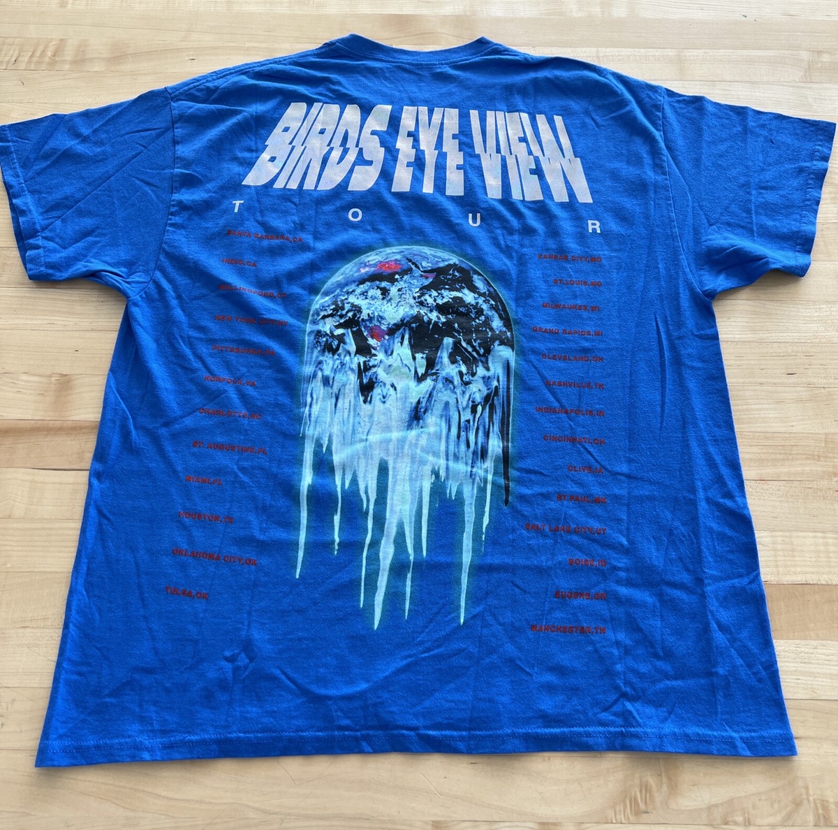 希少 Travis Scott Birds Eye View Tour Tシャツ Travis Scott Birds Eye View Tour Tee Blue Size Extra Large
