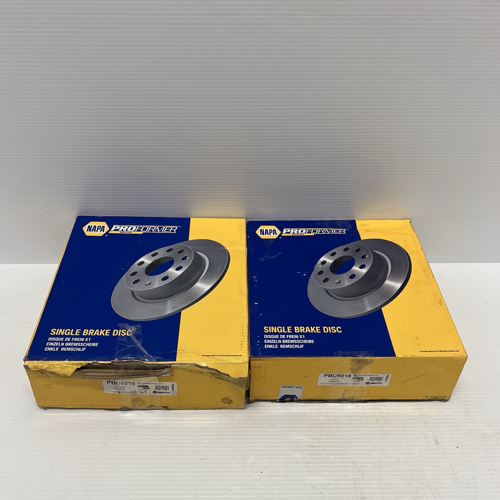 2x Brake Discs Pair Solid Rear 249mm PBD8018 Proformer Set 424965 424966