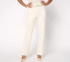 #590 Dennis Basso Petite Ponte Knit Boot Cut Pants Size MP