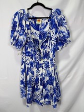 FARM Rio Off-White Garden Tiles Mini Dress Size S with Missing Buttons