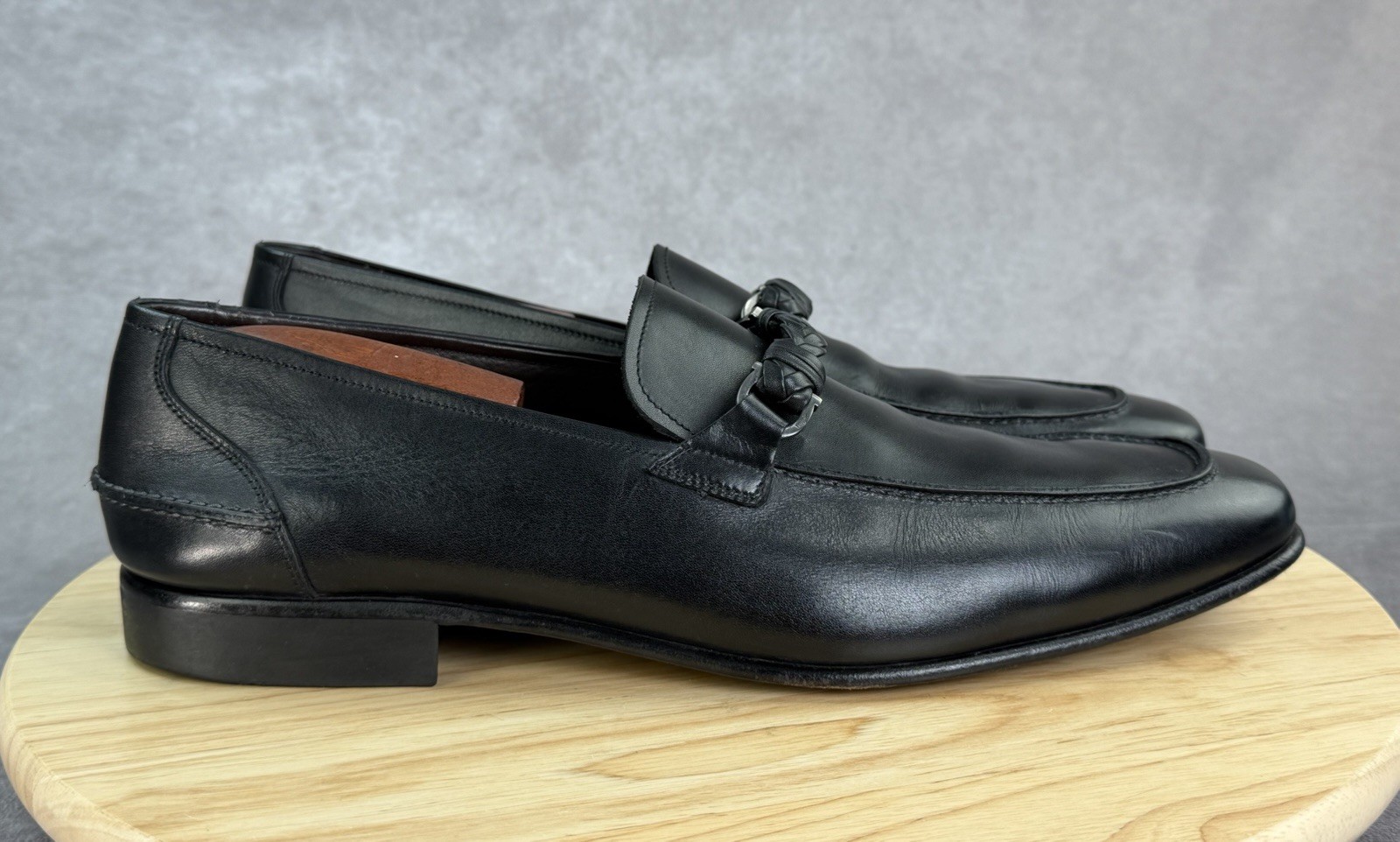 Salvatore FERRAGAMO - NELLY NEGRO CUERO TRENZADO Mocasín Hombre Talla 11D