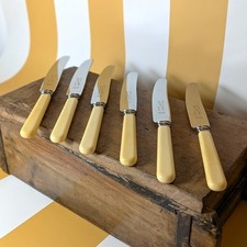 Vintage Sheffield Stainless Steel Table Knife Set, Set Of 6 Knives