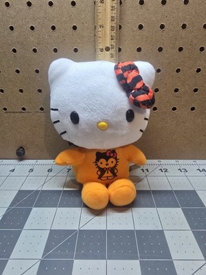 Hello Kitty 6in Halloween Plush In Vampire Orange Shirt Bat