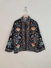 Hand Embroidery Handmade Suzani Velvet Jacket Boho Chic Coat Uzbek Outerwear Coa