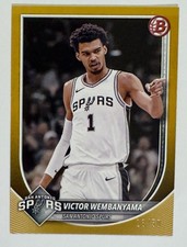 2025-26 Topps Bowman Basketball Victor Wembanyama /50 Gold Hit San Antonio Spurs