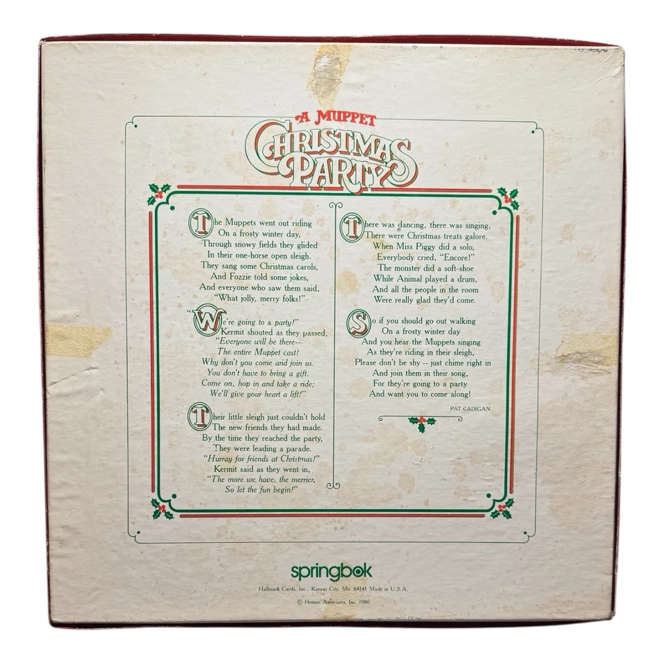 Rare 1980 Springbok A Muppet Christmas Party 1000 Piece Puzzle Complete w/ Box - Image 2 of 4