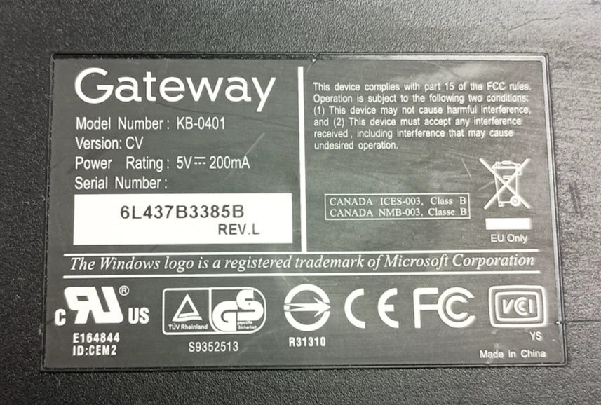 Шлюз компьютерная клавиатура проводная модель KB-0401. Отличное состояние б/у. - Изображение 2 из 2